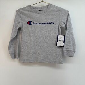 Champion Kids Grey Heather Long Sleeve T Shirt Size 5 C734LK274